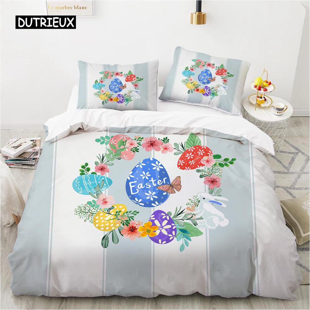 Comfortable Cartoon Pattern Duvet Cover Set With Duvet Cover And Pillowcases King Queen Twin Sizes For All Ages