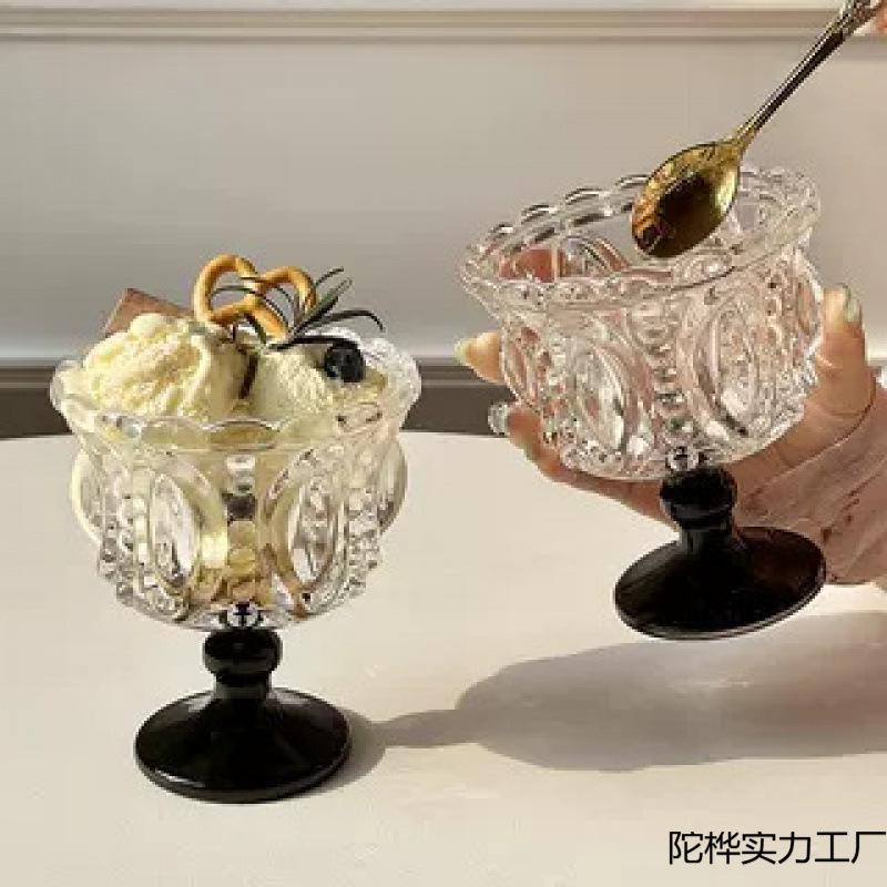 Cup Bird's Nest Cold Drink Cup Glass Dessert Palace Style Cup Household Ice Cream Yogurt Float
