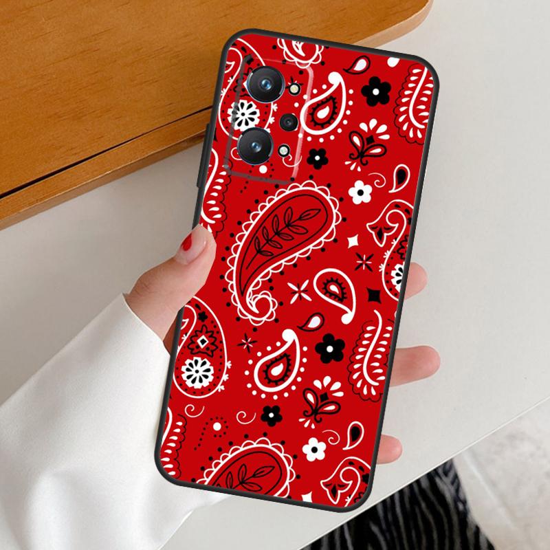 Red Bandana Paisley For Realme 15 GT7 Pro GT6 10 11 12 13 14 Pro Plus C65 C67 C63 C61 C51 C53 C35 C75 C55 Case