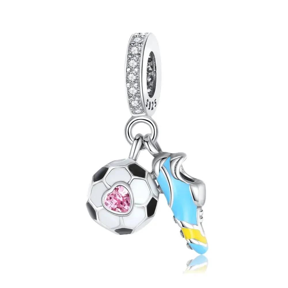 Neue Original Kupferkugel Charms Fußball Basketball Golf Ohrringe Perlen Anhänger Passend für Armband Halskette Schmuck Geschenk