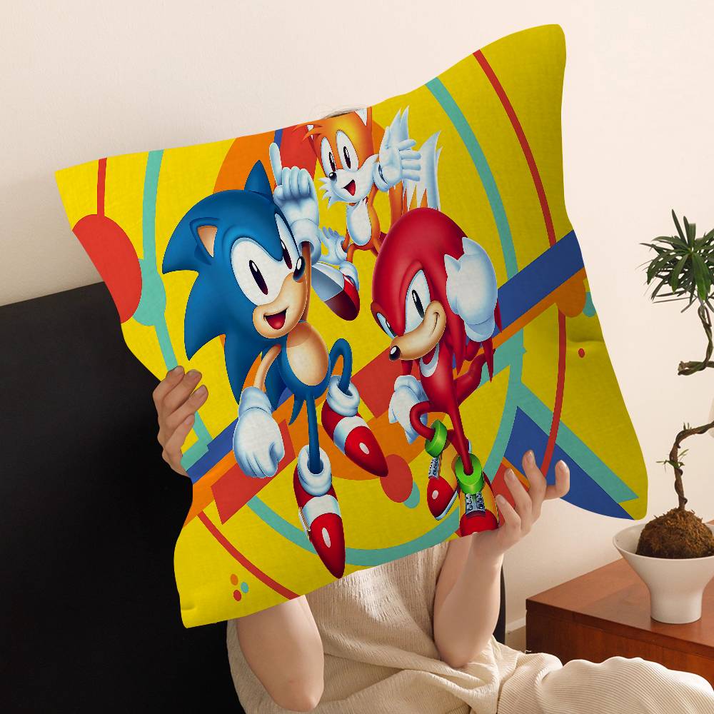 Anime S-Sonics H-Hedgehoges Pillow Gift Home Office Decoration Pillow Bedroom Sofa Car Cushion Coverpillow Case