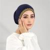 Elegant Lace Trim Hijab Cap Easy To Wear Stretchy Turban Hat For Islamic Women Formal Casual Religious Event Gathering