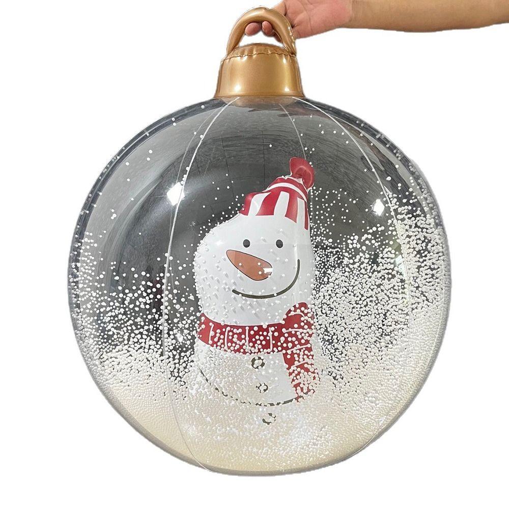 24 Zoll Weihnachten aufblasbar PVC-Material Wasserdicht Aufblasbare Weihnachtsdekorationen Klare Kugel 60CM Größe Riesige Weihnachtskugeln