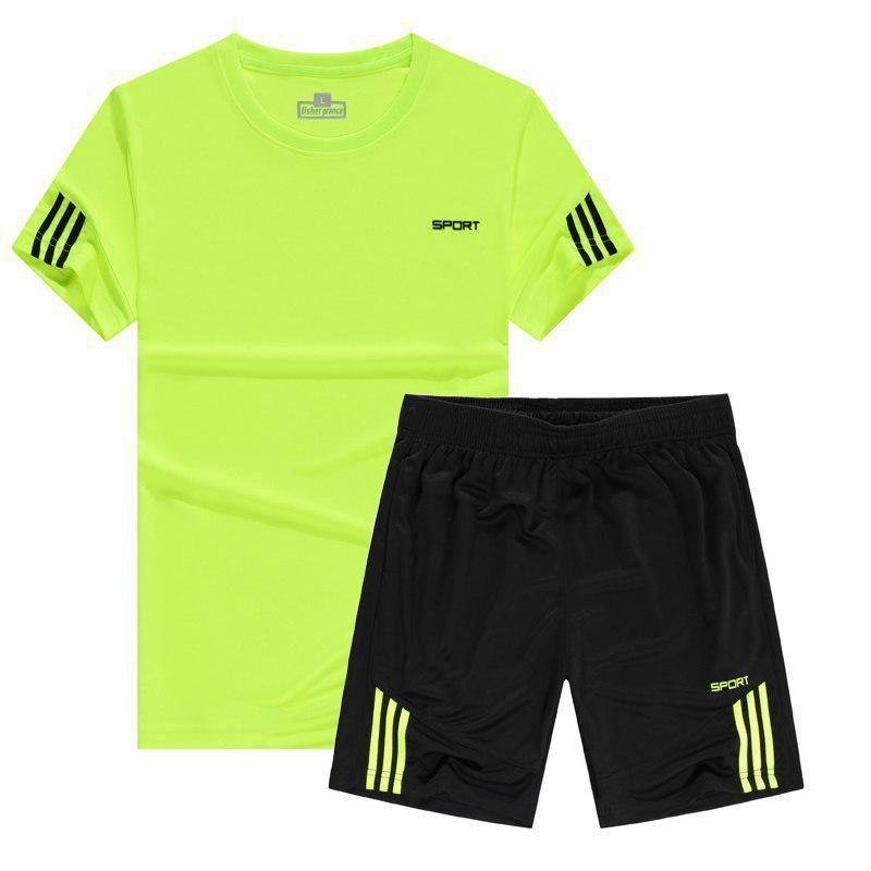 Stylish Quick-drying Men Women Sports Suit With Breathable T-shirt And Shorts Set