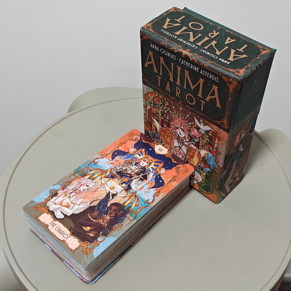 Anima Tarot Deck in Rigid Box 78 Pcs Art Nouveau Tarot Cards 12*7cm Double-embossed with Gorgeous Anime-Style Illustrations