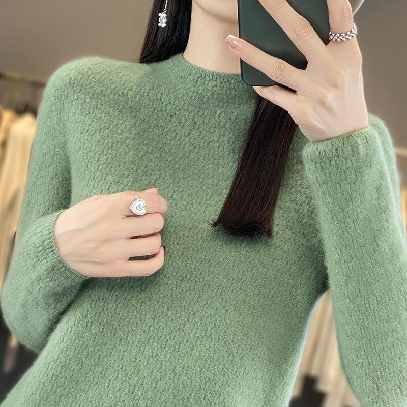 Women's Cashmere Sweater Qinghe Cashmere 30% Cashmere 70% Wool Women's Autumn and Winter Cashmere Pullover Soft and Warm