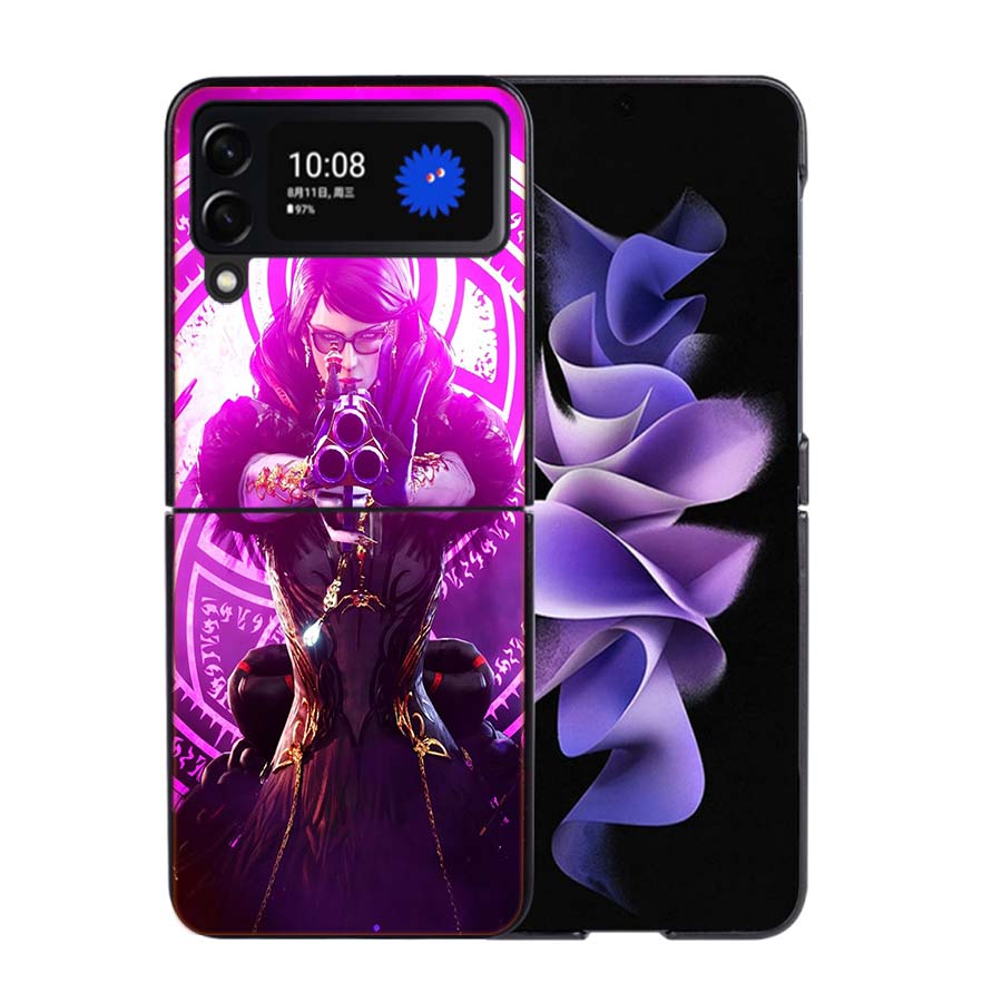 Bayonetta Phone Case For Samsung Z Flip 7 6 5G Galaxy Z Flip4 Z Flip5 Z Flip3 Coque Black Hard PC Shell Protective Cover