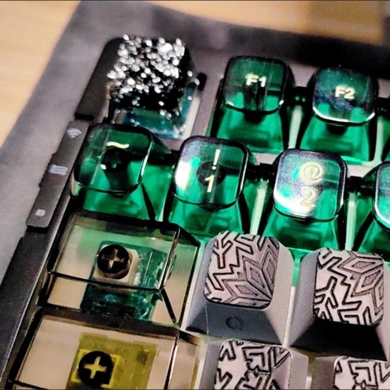 OEM Height Resin Keycap Featuring Color Foil Backlight for Mechanical Keyboards for Gamers and Collectors