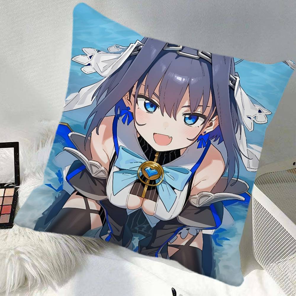 Anime OOuro Kronii Pillow Case Square Pillow Bedroom Sofa Leisure Comfort Cushion Car Home Decoration