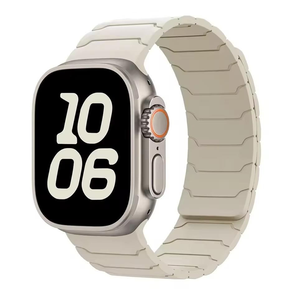 Μαγνητικός Λουράκι Ρολογιού για Apple Watch ultra 2- Βραχιόλι Σιλικόνης για iWatch Series S10/9/8/7/6/5/4/3/2/1 49mm 45mm 44mm 40mm 42mm 46mm 41mm 38mm