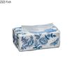 Niebiesko-biała porcelanowa szkatułka na chusteczki Ceramiczny pojemnik na ręczniki papierowe Stolik kawowy Biurko Uchwyt na serwetki Pudełka na chusteczki Vintage Wystrój domu