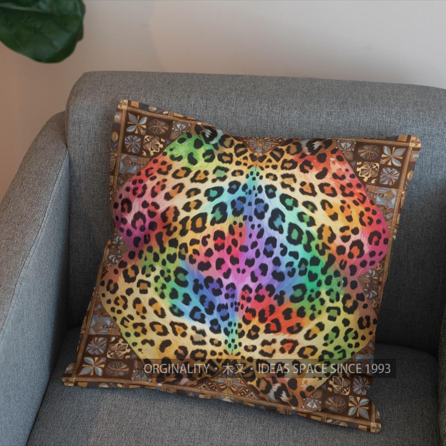 2D Wild Animal Print Abstract Leopard Pillow Cover Pattern Cushion Cover Suitable For Sofa Bedroom Car Pillow Cover