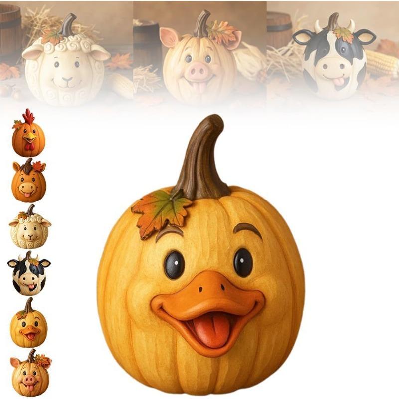 Farm Animal Pumpkin Sculpture Ornaments