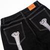 Retro Schädel Hand Knochen Stickerei Gewaschen Herren Jeans Hosen Y2K Gerade Casual Oversize Denim Hosen Lose Streetwear Pantalones