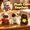 Portable Plush Cat Keychain Soft Plush Kitten Pendant New Cat Bag Charm  Backpack Decor