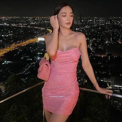 Knitted Backless Slip Party Evening Dress Women Fashion 2024 Sexy Club Short Dress Woman Slim High Waist Sequin Dresses 30623
