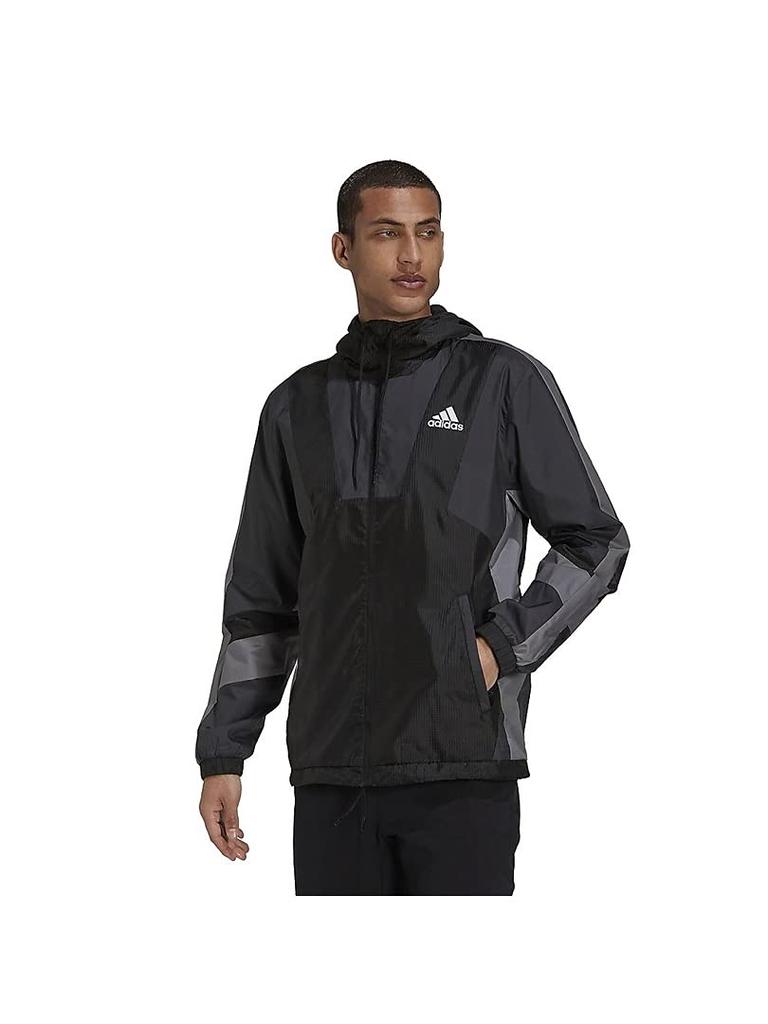 Adidas Team Tennis Jacket Gray Solid Size M Men's BP246, Black/Dark Heather, Gray/White (H31442),