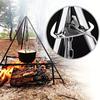 Treppiede Portatile Smontabile per Barbecue da Esterno, Supporto Sospeso in Acciaio Inossidabile, Set Supporto Triangolare per Pentola da Griglia per Falò da Campeggio