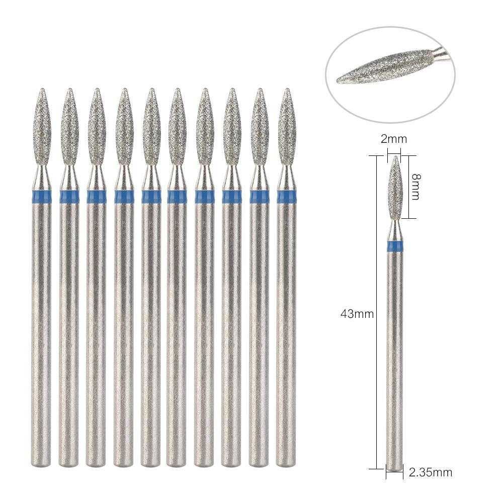 10 pezzi/s Punte per Fresa per Unghie Diamantate Fresa Pulisci Cuticole per Manicure Pedicure Frese Elettriche Punte Accessorio per Unghie