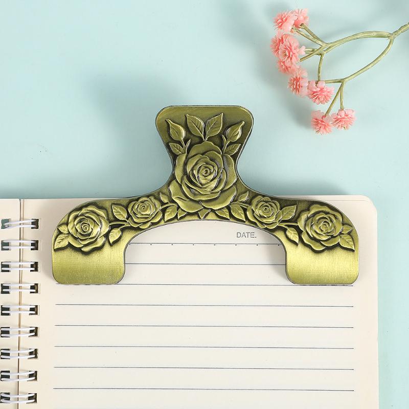 Vintage Zinc Alloy Page Antique Bookmarks For Book Lovers Vintage Flower Bookmark Engraved Flower Book Clip Page Holder