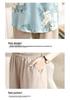 Mom's Summer Casual Plus-Size Floral Top & Shorts Set for Middle-Aged Women
