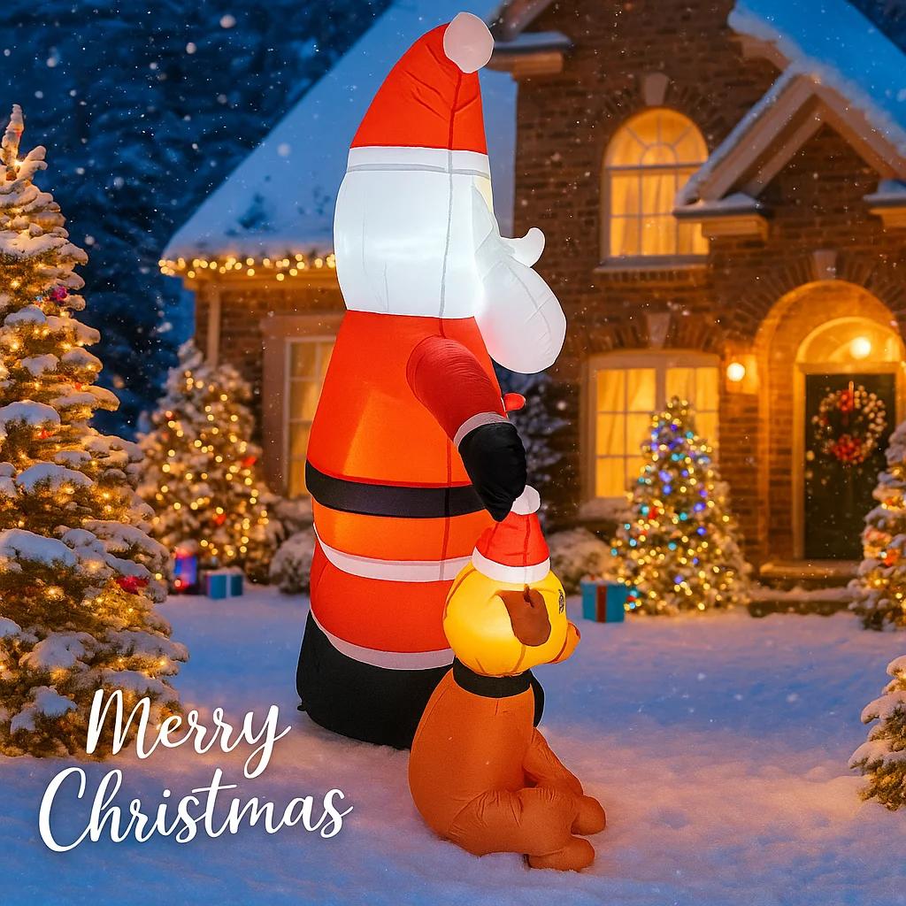 8.2FT Inflatable Christmas Set Santa Snowman Tree Gifts Toy Xmas Yard Party Decoration Festive Gift LED Supplies Home Ornament