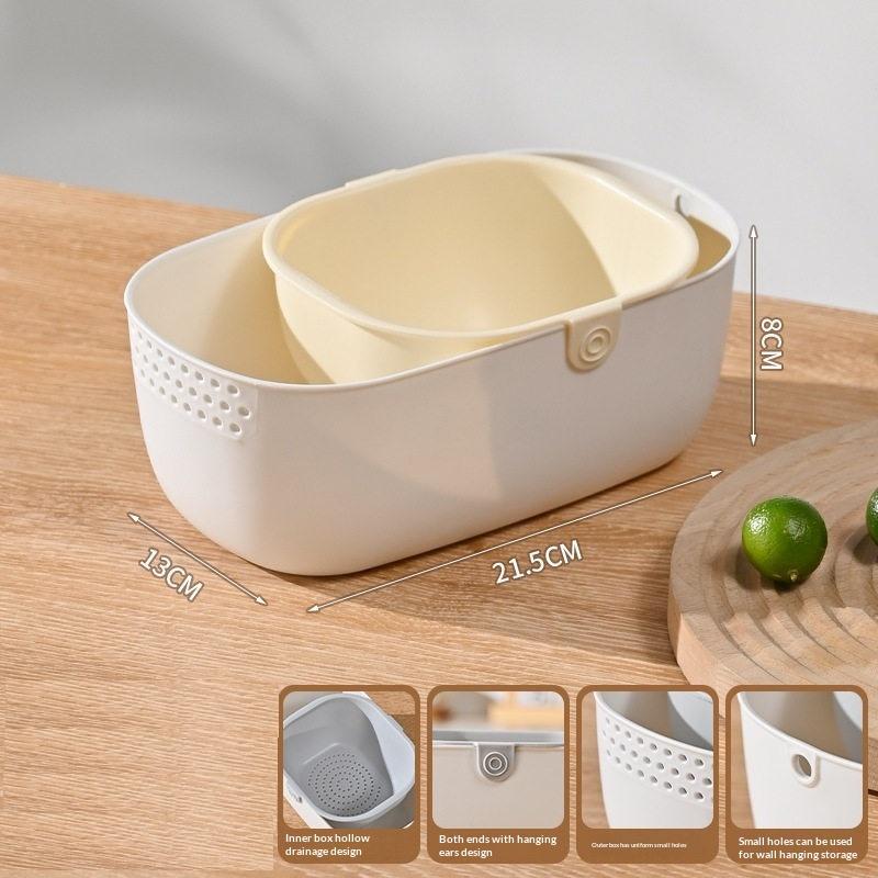Double-Layer Snack Fruit Food Storage Box Household Fruit Plate Drain Tray Special Storage Basket For Lazy People