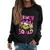 Women's Fashion Casual Long Sleeve Solid Color Christmas Printed Round Neck Top Sweatshirt