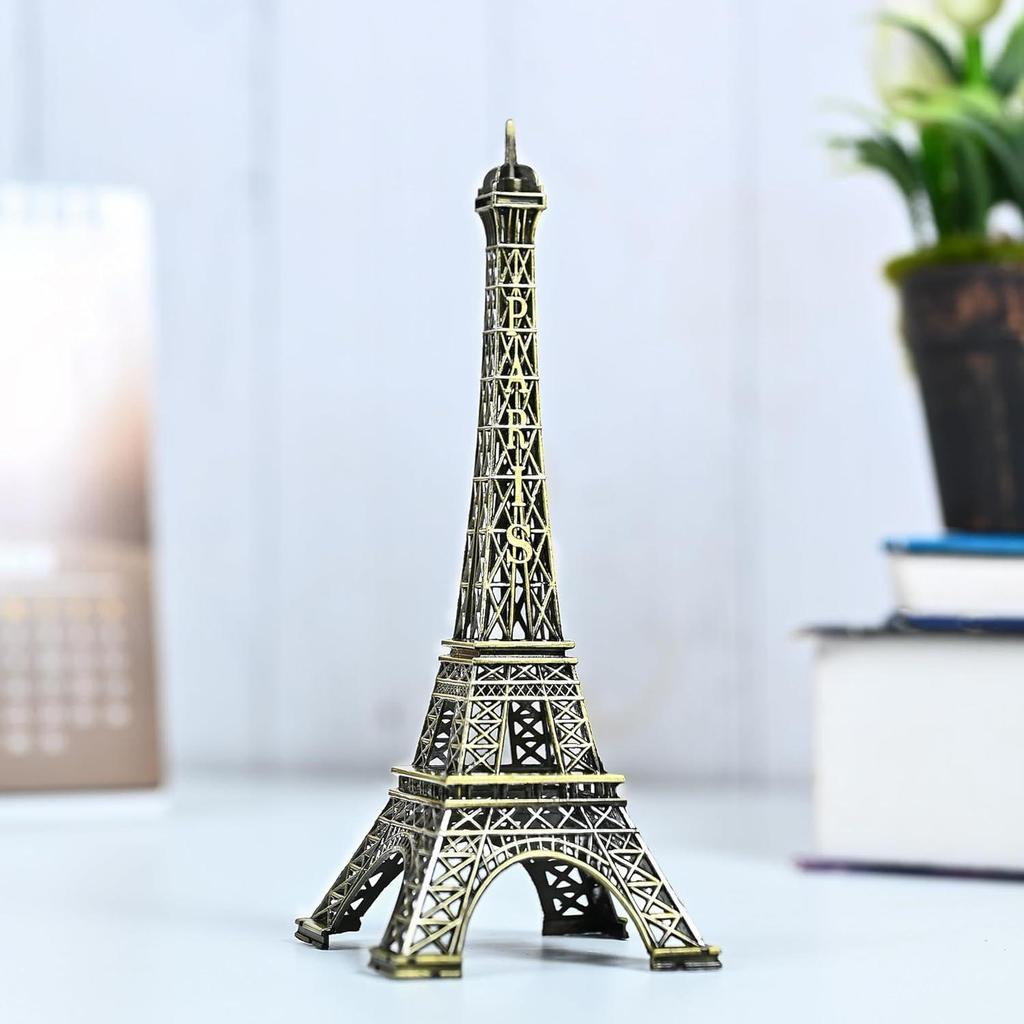 Home Decor Eiffel Tower Showpiece – 15cm Metal Paris Replica for Home Décor, Elegant Decorative Statue for Living Room