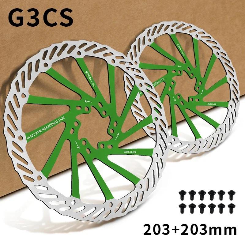 BUCKLOS Bike Brake Rotor G3 160mm 180mm 203mm Hydraulic Disc Brake Rotors with 6pcs Bolts for MTB Mountain Bicycle Accessories