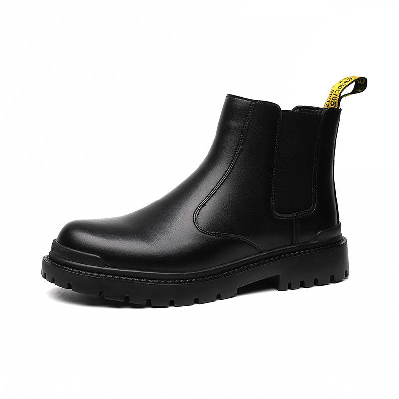 

Chelsea leather boots 2025 new sleeve short boots autumn and winter high-end retro men s Martin boots 2128-R 38 чёрный