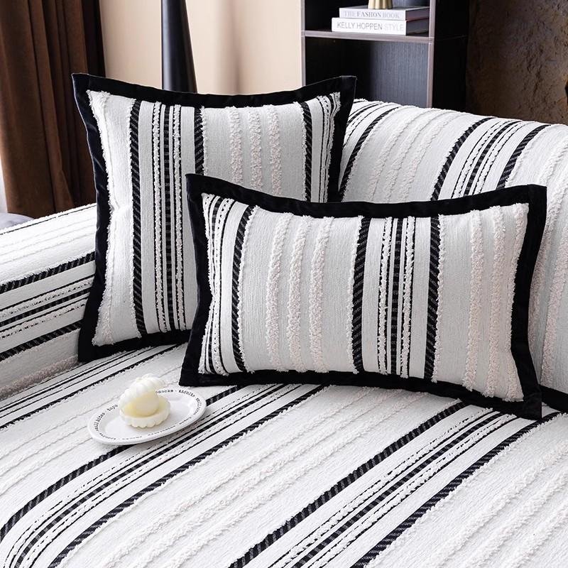Autumn Living Room Non-slip Striped Sofa Cushion Couch Sofa Covers Mat Chenille Slipcover Funda Sofa Mat