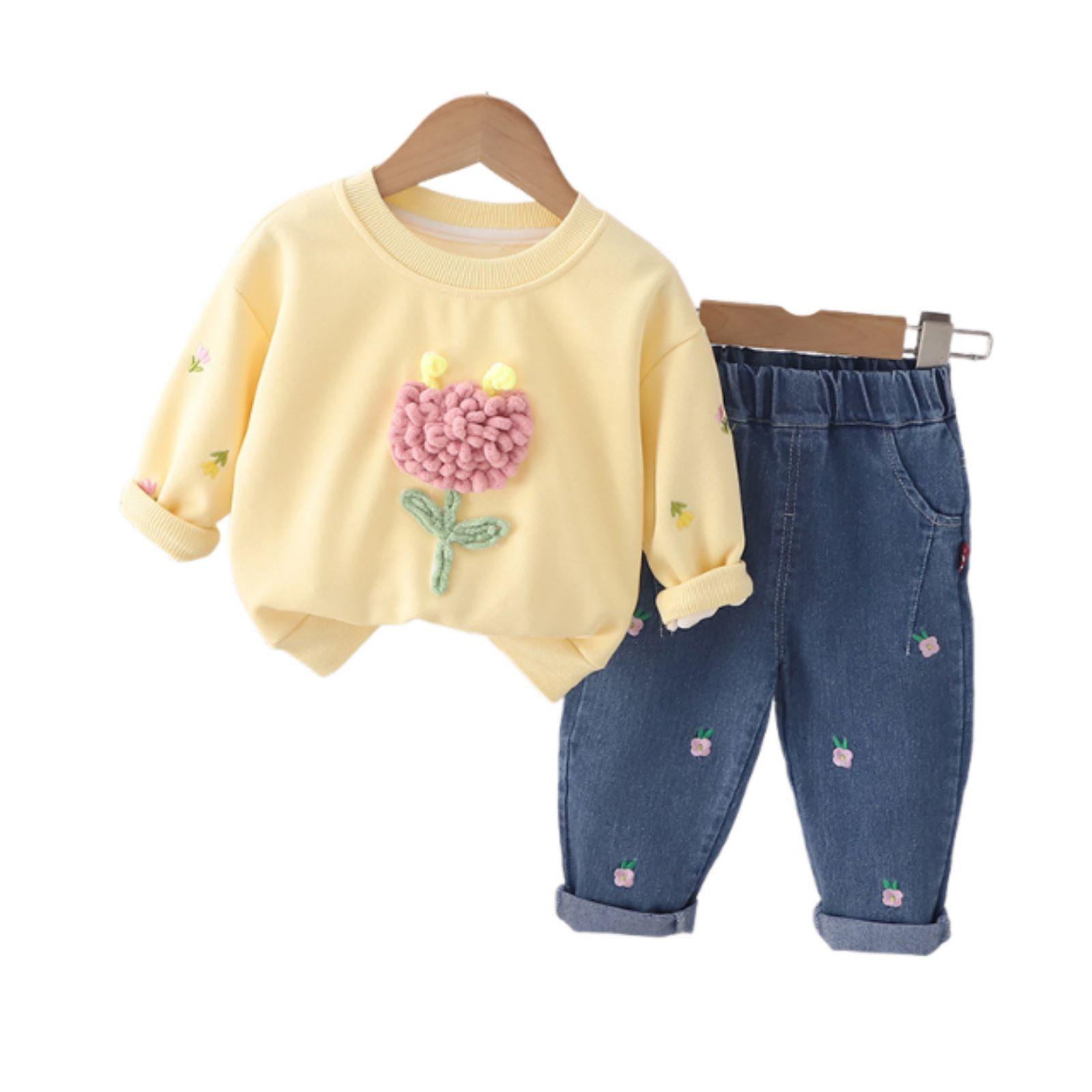 

Детский повседневный комплект с длинным рукавом, удобные наряды для повседневной носки 90