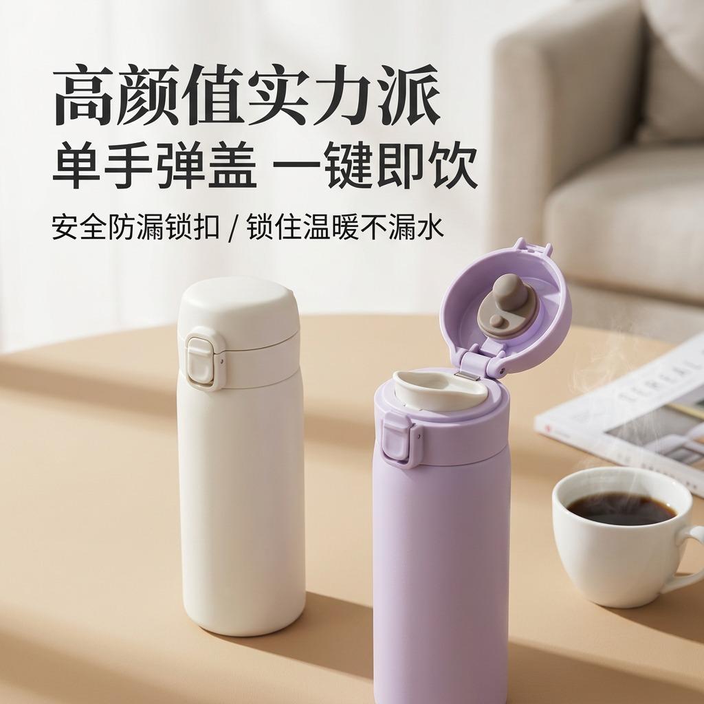 Water bottle advertising cup logo lettering small thermos cup opening activities gift set to send customers