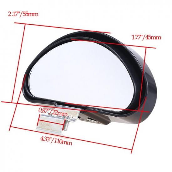 Side Rear View Blind Spot Mirror Adjustable Car Wide Angle Add On For Left+Right