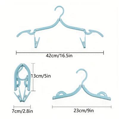 Portable Foldableable Clothes Hangers With Clips Travel Portable Clothes Hanger Load-Bearing Strong Home And Outdoor Essential