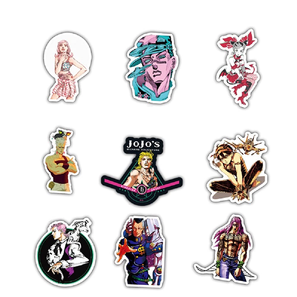 Bizarre Adventure 50 Waterproof Moe Waterproof Car JoJo's Stickers, Stickers, Stickers, Goods, Stickers, PVC, Anime, Cute, Guitar, Notebook,