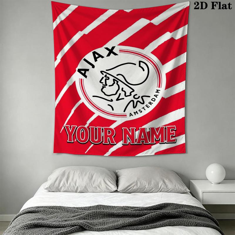 Custom Name AJAX Wall Tapestry Aesthetic Wall Hanging Printed Fabric Blanket Decorative Tapestries for Bedroom Living Room Home Decor
