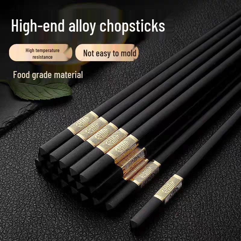 LISM Premium Alloy Chopsticks - 10 Pairs