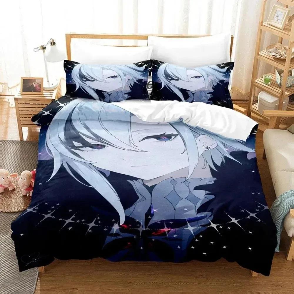 Anime Genshin Impact Arlecchino Bedding Set Duvet Cover Bed Set Quilt Cover Pillowcase Comforter King Queen Size Boys Adult