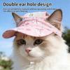 Fashionable Pet Sun Visors Soft Fabric Dog Baseball Cap With Ear Holes And Adjustable Chin Strap Cats Sunbonnet Hat