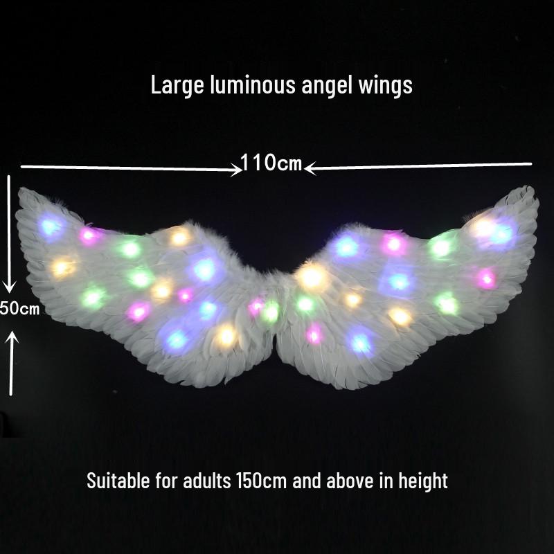 Children's Glowing Angel Feather Wings Costume Prop for Girls & Adults - Fairy, Elf, Cosplay & Photoshoots