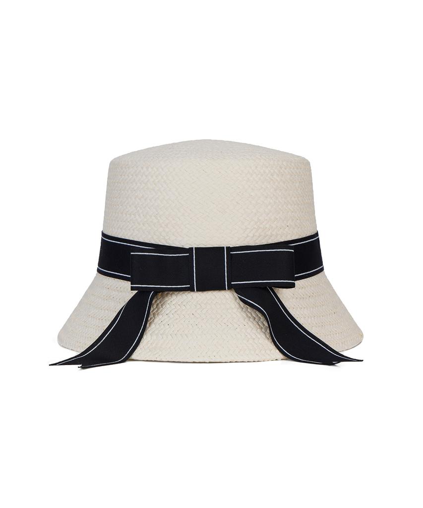 Bajal Ribbon Paper Bucket Hat Cream