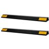 Parking Stopper, 446 mm 2 Pcs Heavy Duty Parking Aid for Garage, PP Curb Garage Floor Stopper with Reflective Strips, Vehicles Gadgets for Cars Vans