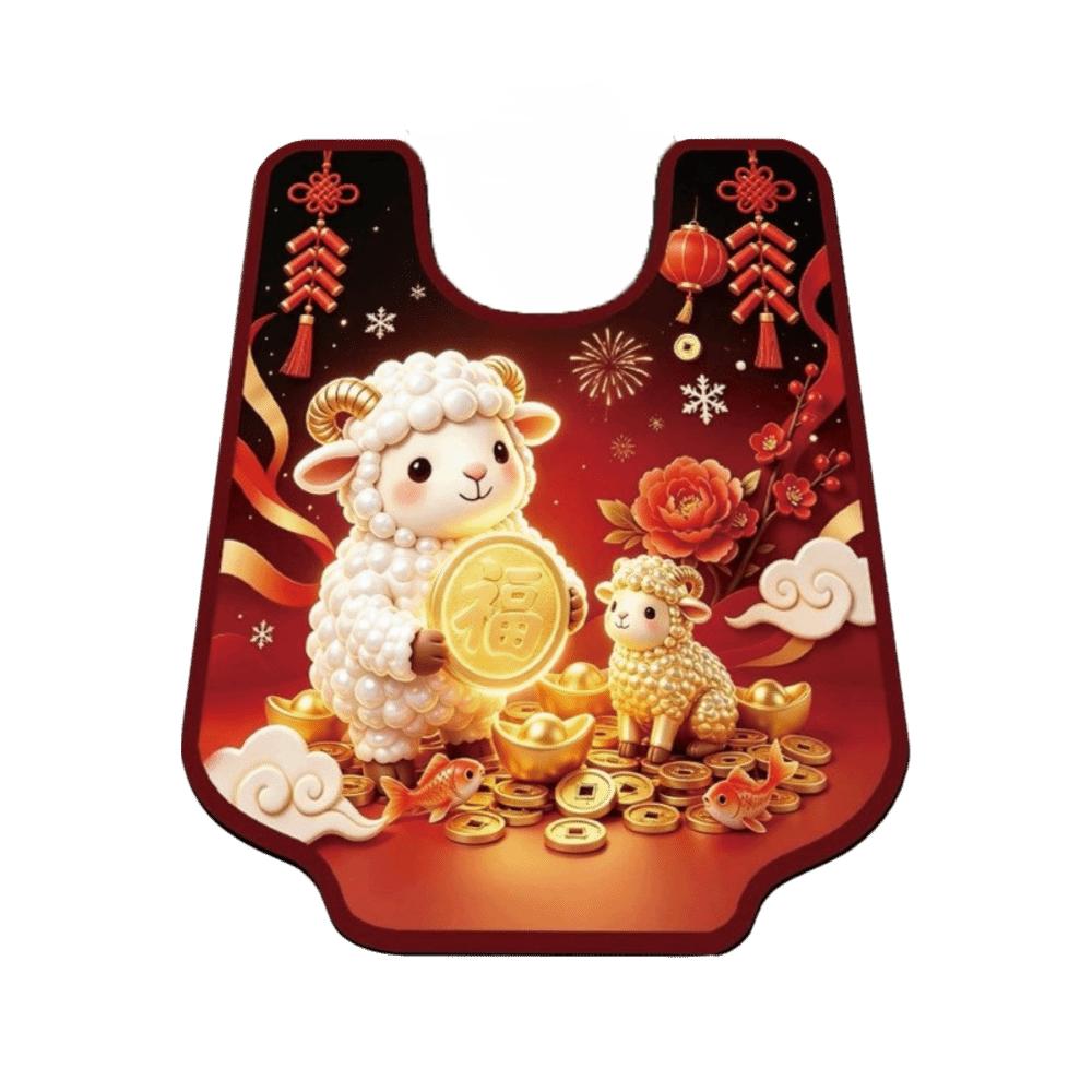 Anti Slip Lamb Year Bathroom Mat Quick Drying Sheep Door Mat Carpet U-shaped Floor Mat  Bathroom