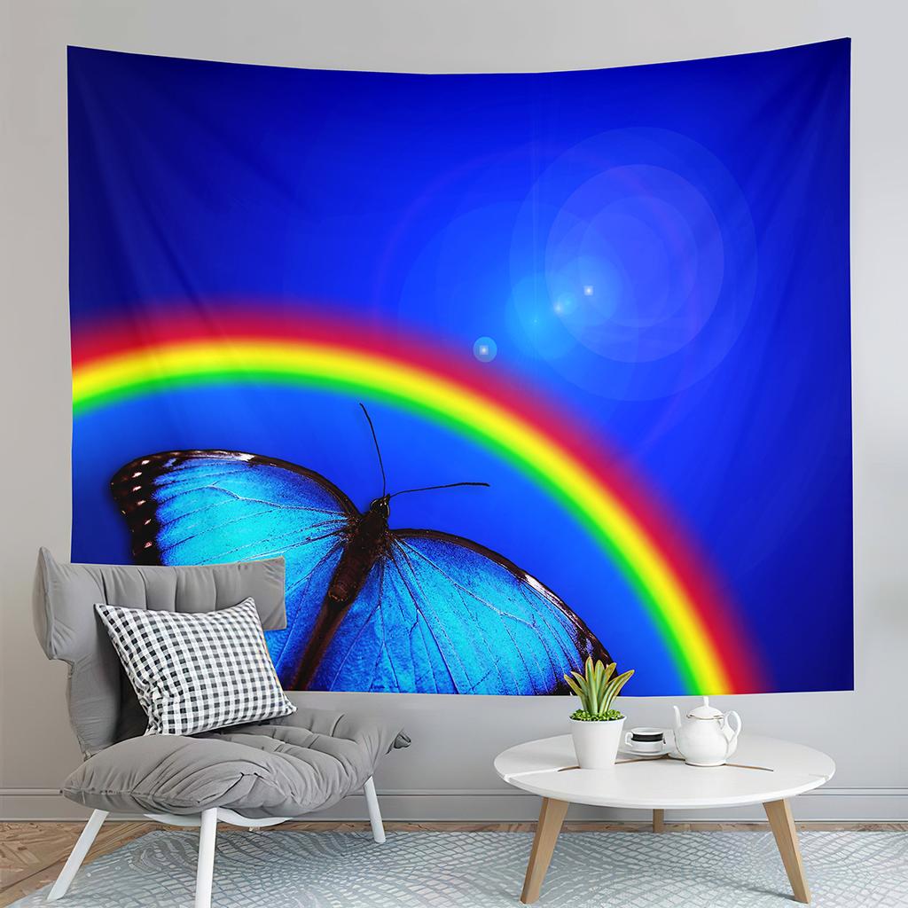 Colorful Rainbow Style Tapestry Abstract Aesthetics Tapestry Art Home Living Room Bedroom Dorm Wall Hanging Decorative Blanket