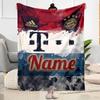 Bayern Munich Poster Personalized Name Blanket Throw Personalized Blanket Soft & Cozy Throw For Livingroom Sofa Bed Seaside All-Season Use