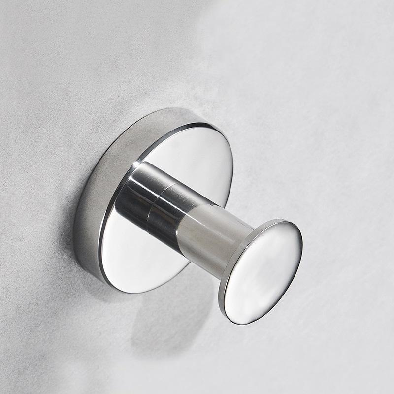 Black 304 Stainless Steel No-Drill Coat & Hat Hook for Bathroom or Entrance