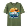 Papasaurus Dad Daddy Papa TShirts Vintage Beach Sunset Cartoon Printed T Shirts Street T Shirts 2024 New