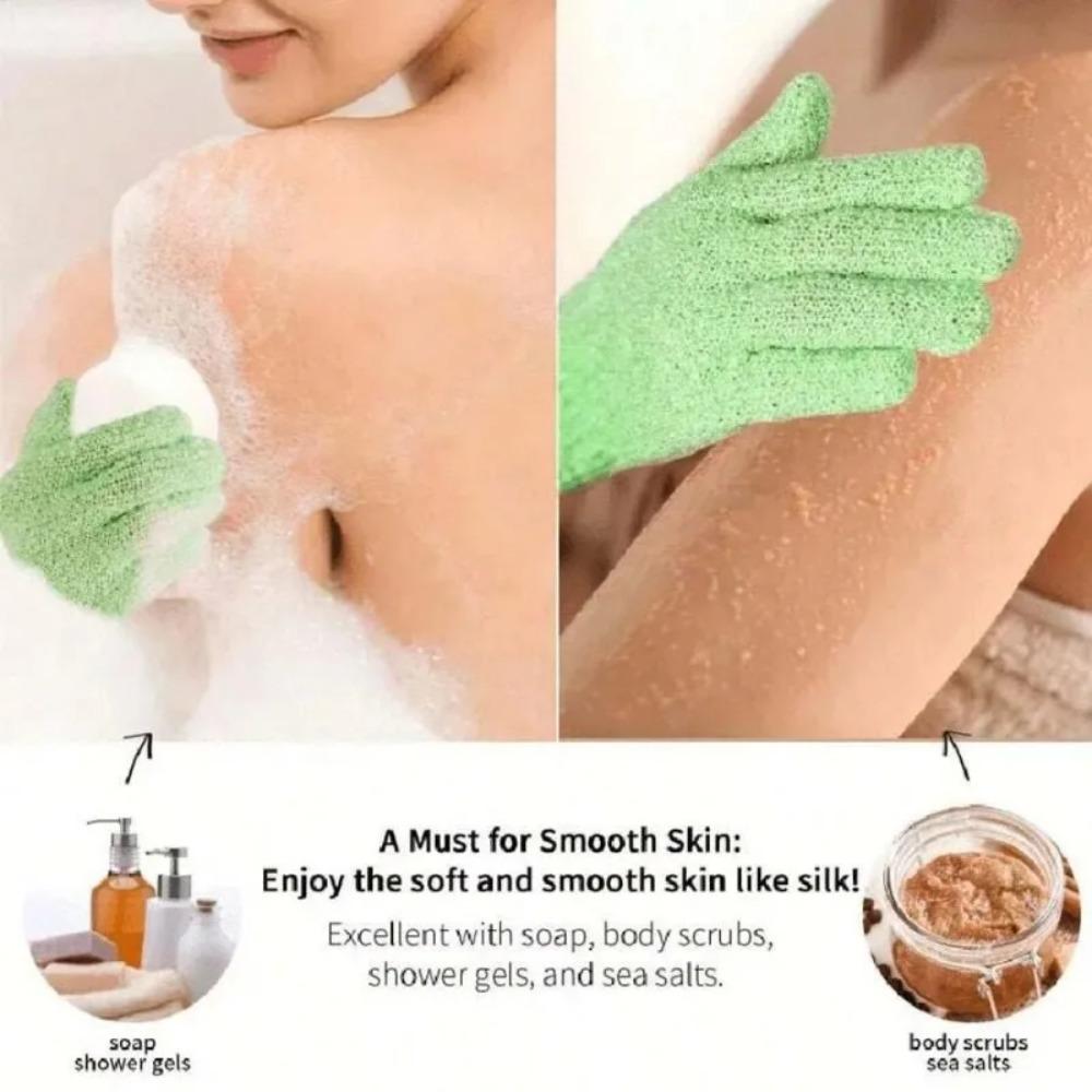 Five Fingers Bath Gloves Reversible Exfoliating Shower Body Scrub Gloves Cleansing Tools Bath Towel Bath Products Back Scrub